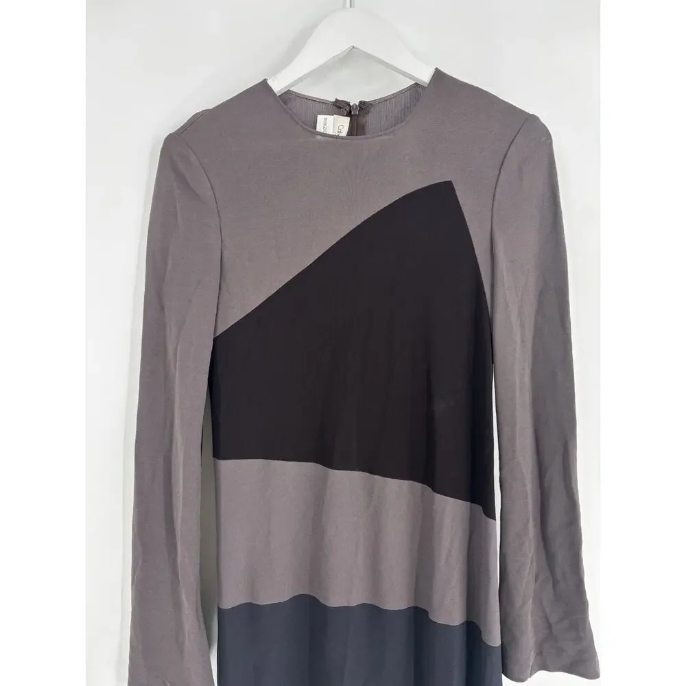 Calvin Klein Collection Bergdorf Goodman Fall 1996 Womens 6 Black Taupe 1990s